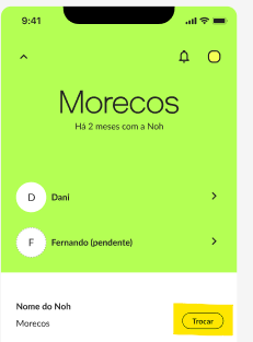 Como altero o nome do meu Noh?