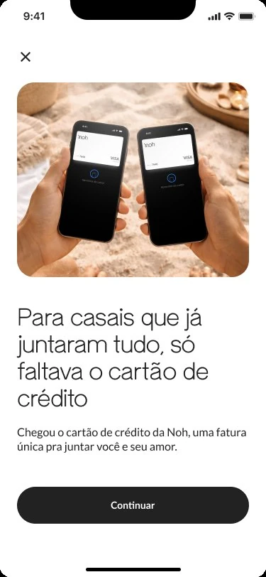 Dois celulares com o cartão Noh Visa lado a lado